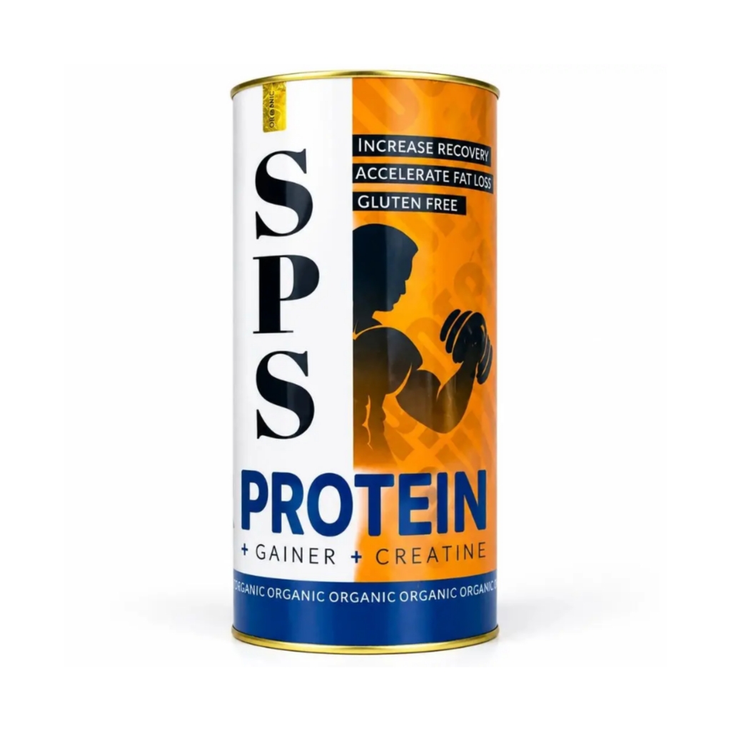 پودر سوپر پروتئین و گینر SPS وزن ۱ کیلوگرم تقویت و عضله‌سازی بدون طعم (مناسب بانوان و آقایان)