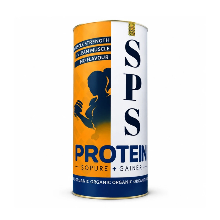 پودر سوپر پروتئین و گینر SPS وزن ۱ کیلوگرم تقویت و عضلهسازی بدون طعم (مناسب بانوان و آقایان)